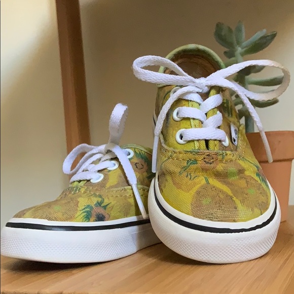🌻SOLD🌻Yellow Vincent Van Gogh Sunflower Vans - Picture 4 of 6